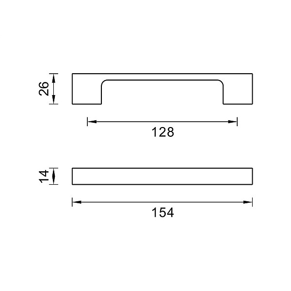 FURNITURE HANDLE 5903/128 BRASS