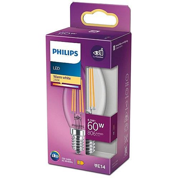 LED SPULDZE PHILIPS 60W E14WW B35 CL ND