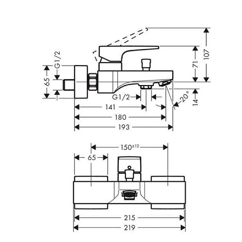 HG TALIS E BATH MIX.WALL MOUNTED BBR