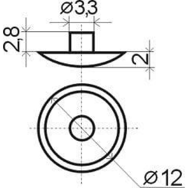 Dangteliai konfirmatoriaus HH DKM/S1. 12 mm. balta. 100 vnt.