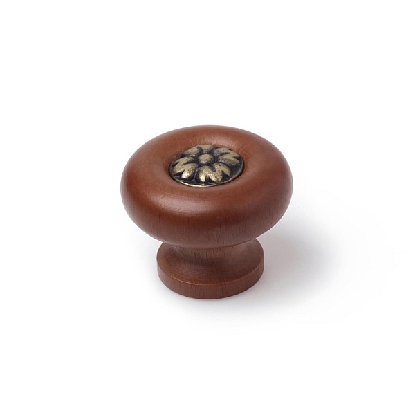 FURNITURE KNOB D40 7-264.91 WALNUT