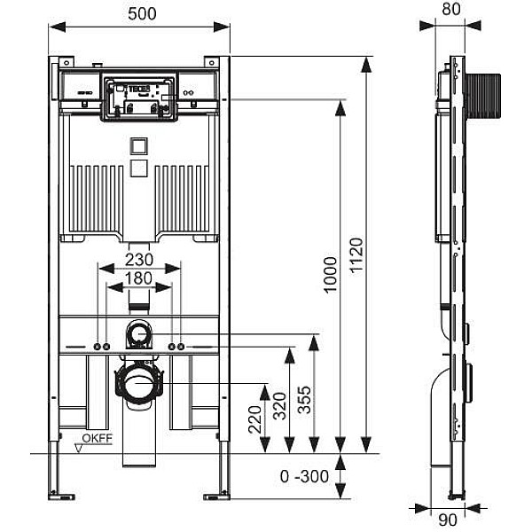 WC FRAME TECE 9300500