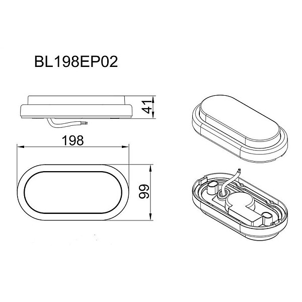 LAMP BL198EP02 7W LED IP54 BLACK