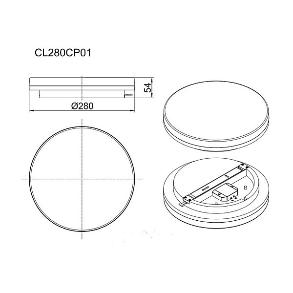 CEILING LIGHT CL280CP01 18W LED IP54