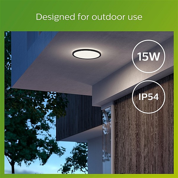 SUPERSLIM CEILING SSW 15W 40K BLACK IP54