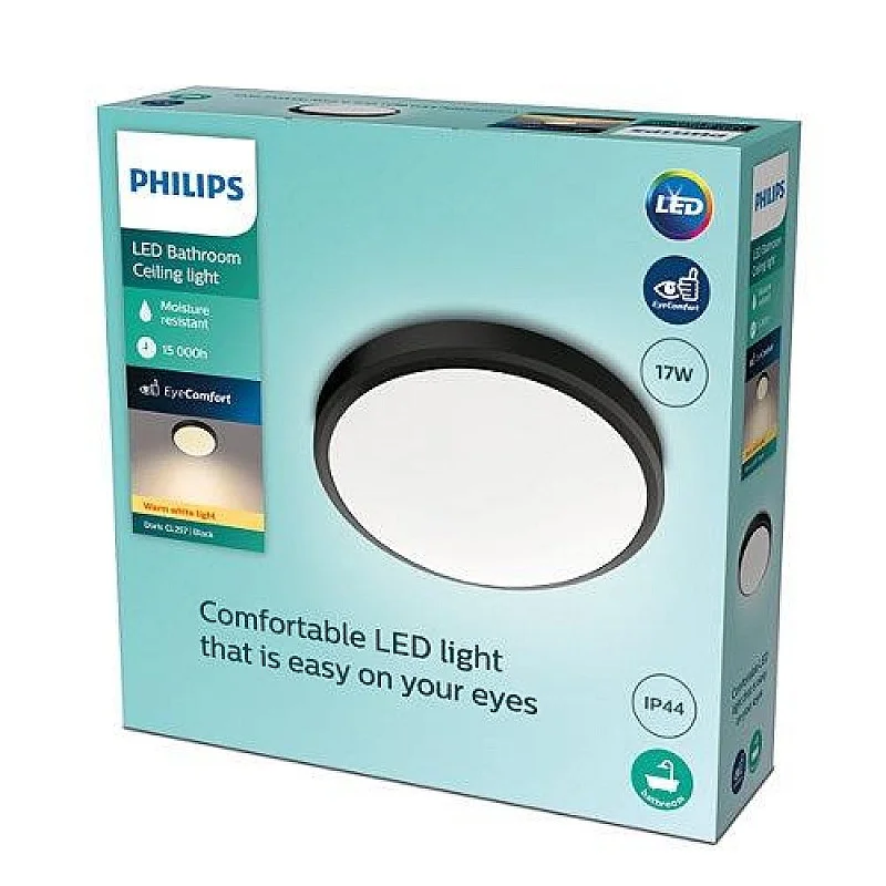 Lampa griesti Philips Doris. 17W. 2700°K. LED. melna