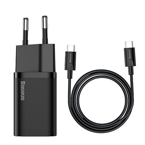 1C 25W CHARGER WITH CABLE BLACK