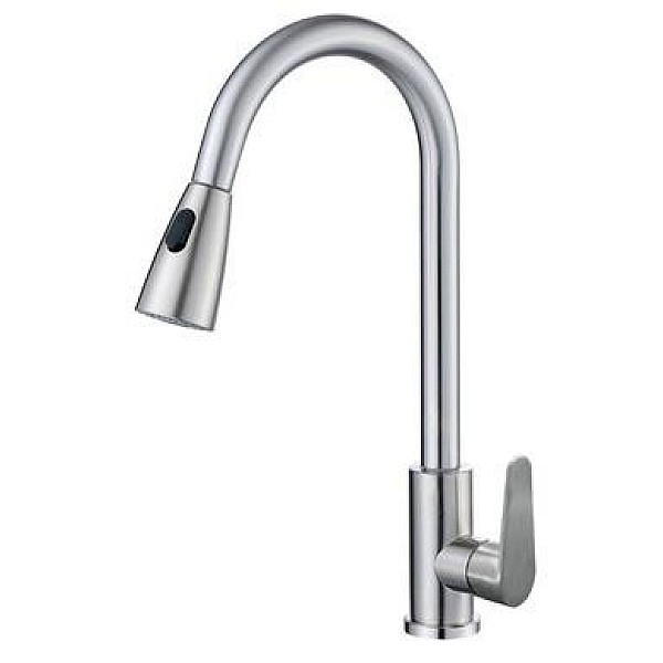 KITCHEN MIXER WITH PULL OUT IN NICKEL