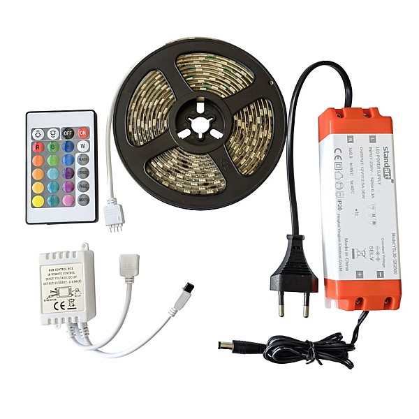 LED STRIP KIT 9.6W/M 3M RGB IP65 12V