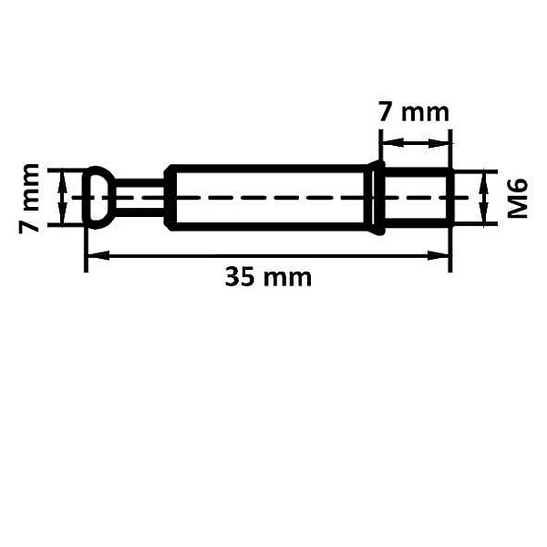 ECCENTRIC PIN D7X28 M6 ZN. 20 PCS