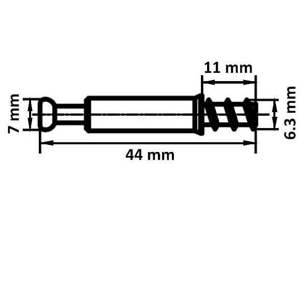 Ekscentrikų pirštai HAUSHALT. 6.3×7×44 mm. 20 vnt.