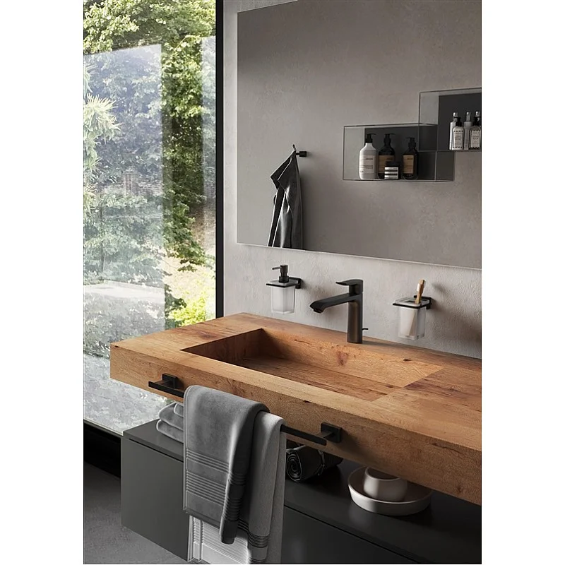 Rankšluosčių laikiklis GEDY ATENA. 225×145×56 mm. juodas Rankšluosčių laikiklis GEDY ATENA. 225×145×56 mm. juodas