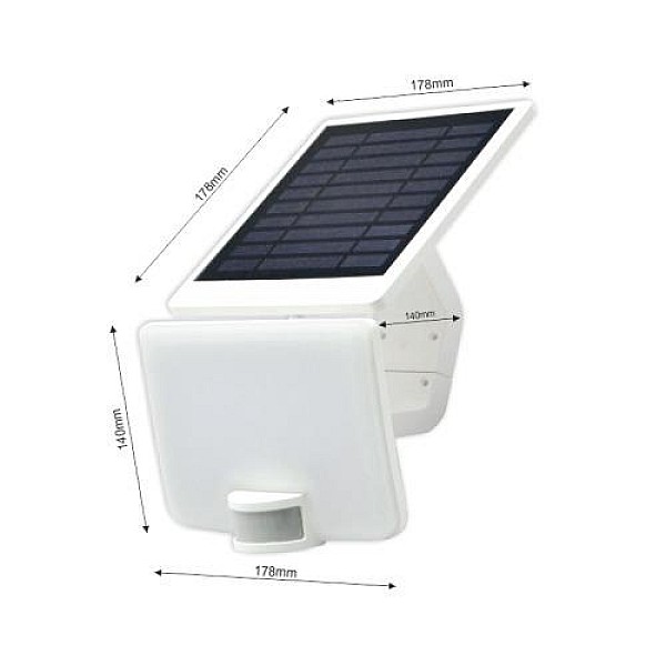 FLOODLIGHT SOLAR 10W 1200LM 4000K WHITE