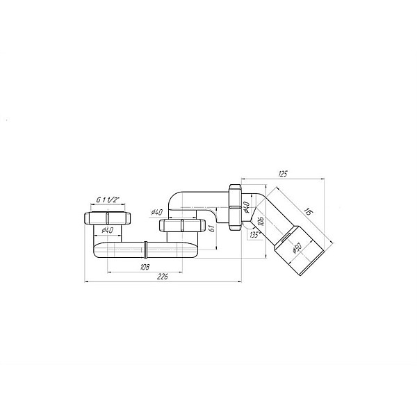 SHOWER TRAY SIPHON 1 1/2X40/50