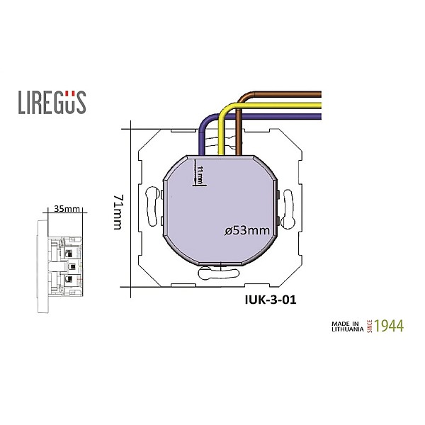 Kištukinis lizdas. USB A+C kroviklis Liregus Epsilon. smėlio