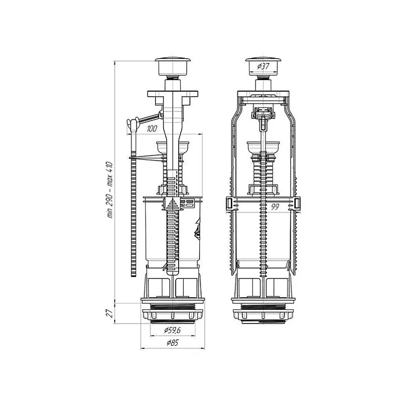 NULEID MECHANIZ METALIZUOTAS MYGTUKAS