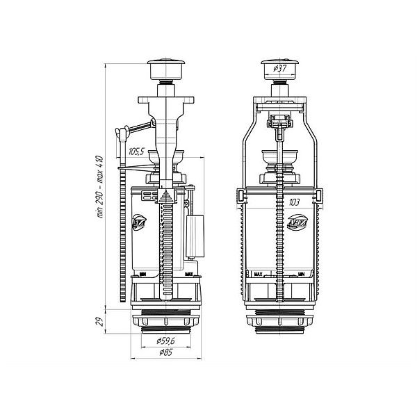 NULEID MECHANIZ METALINIS MYGTUKAS 3/6L