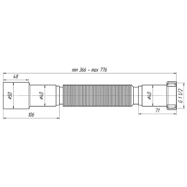 FLEXIBLE HOSE 1 1/2X40/50