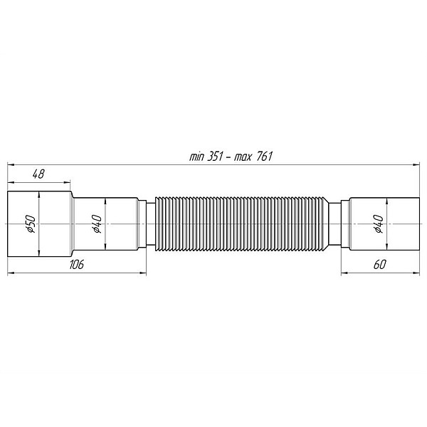 FLEXIBLE HOSE 1 1/2X40/50 EXTENDED