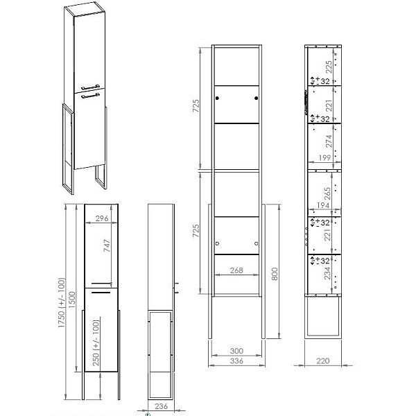 COLUMN CHEESE PLUS FRAME 30 2D LIGHT GRE