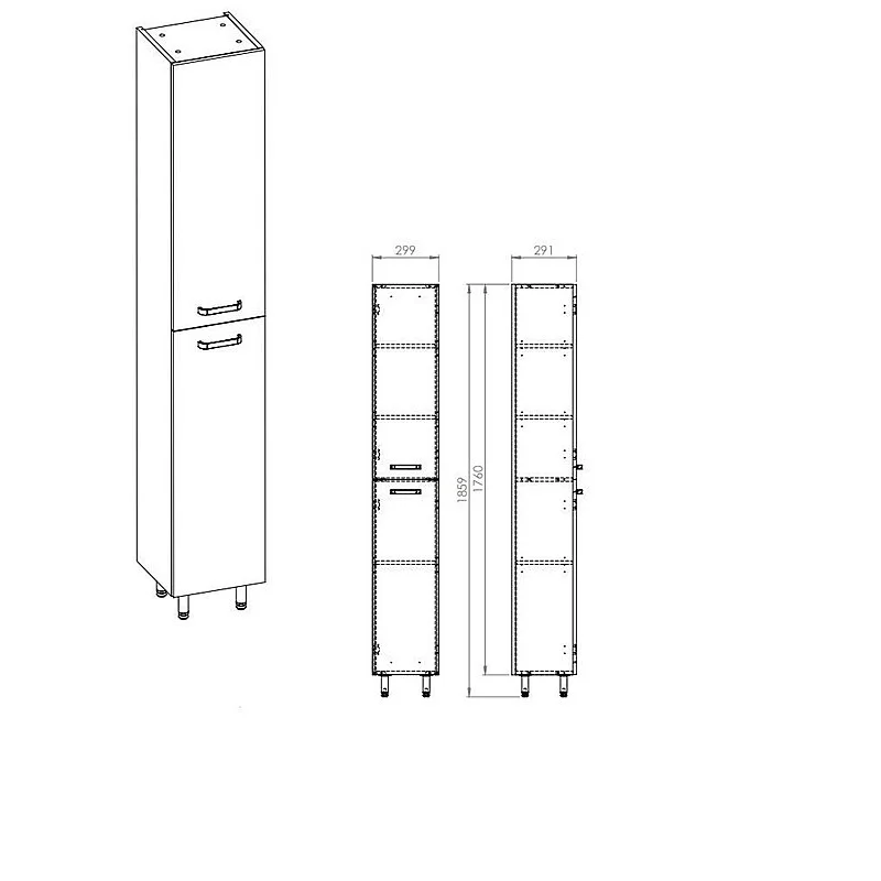 SKAPĪTIS NIKA 30CM AR 2 DURV.BALTS SPĪD. SKAPĪTIS NIKA 30CM AR 2 DURV.BALTS SPĪD.