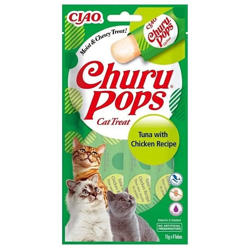 Skanėstas katėms Churu Cat Pops Tuna Chicken 0.06 kg. 4 vnt.