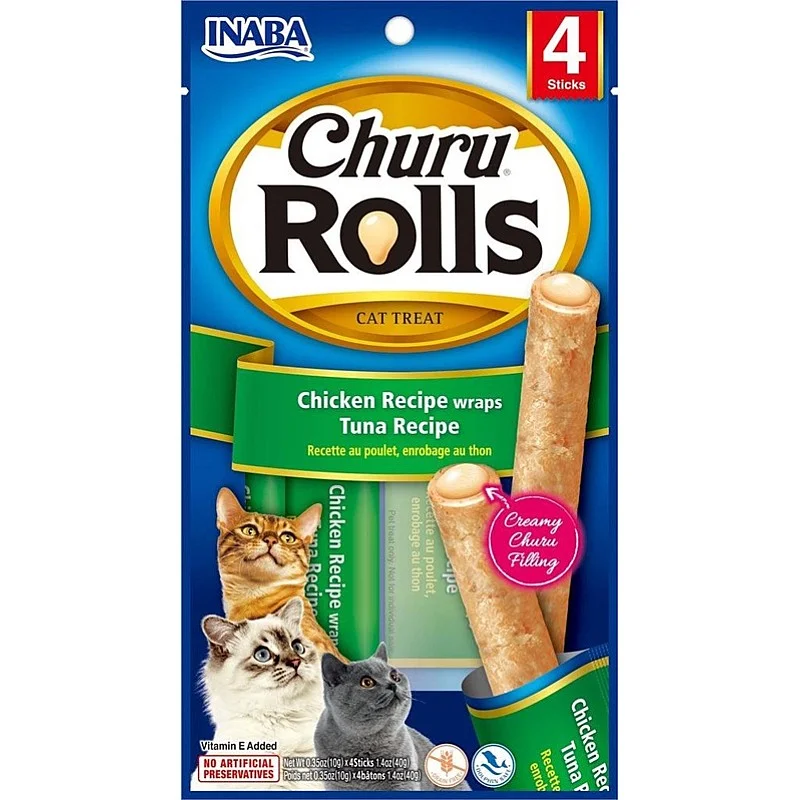 Skanėstas katėms Churu Rolls Chicken & Tuna 0.04 kg. 4 vnt.