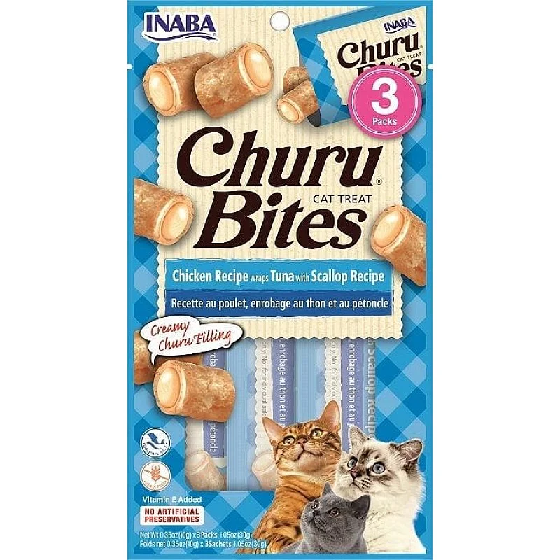 Skanėstas katėms Churu Cat Bites Chicken Scallop 0.03 kg