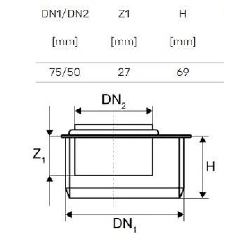 Vidaus kanalizacijos trumpa pereiga HTplus. Ø 50 / 75 mm Vidaus kanalizacijos trumpa pereiga HTplus. Ø 50 / 75 mm