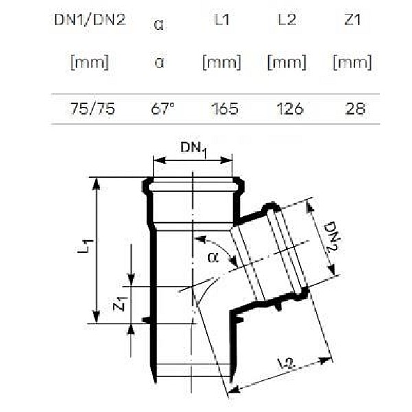 TEE INTERNAL D75/75X67