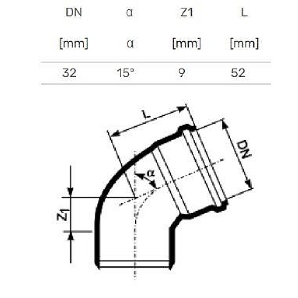 ELBOW INTERNAL D32/15 WHITE