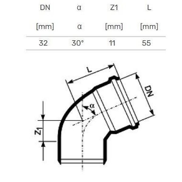 ELBOW INTERNAL D32/30 WHITE