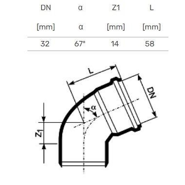 ELBOW INTERNAL D32/67 WHITE