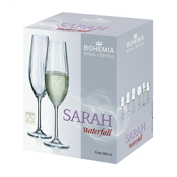 SARAH OPTIC 1SI80/260ML CHAMPAGNE 6PCS