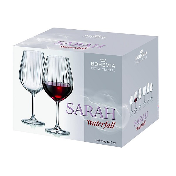 Vyno taurės BOHEMIA ROYAL CRYSTAL SARAH. 690 ml. 6 vnt.