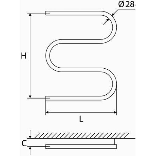 Ūdens dvieļu žāvētājs Elonika EN460SD. melna 600 mm x 600 mm