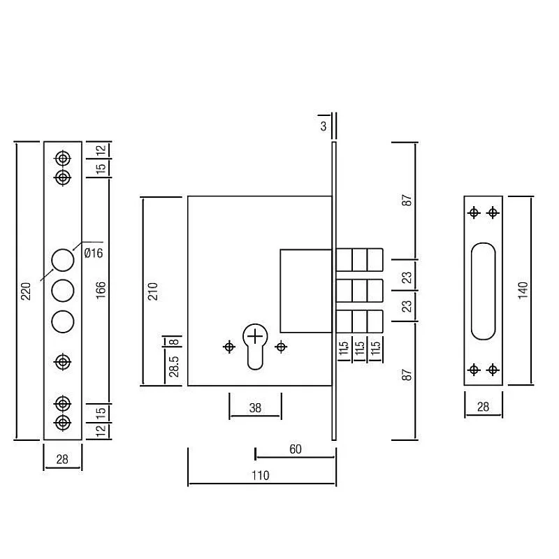 MORTISE LOCK SIBA 10257 SN