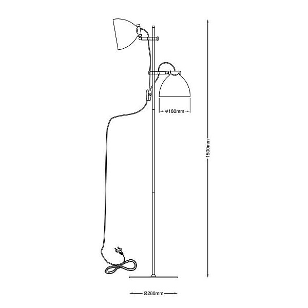 FLOOR LAMP 18X150CM 2XG9 WHITE COLO