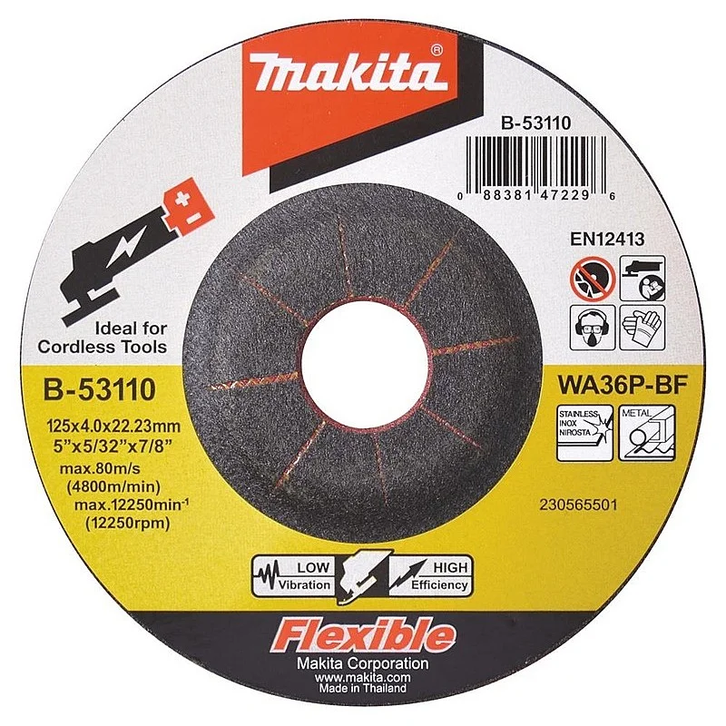 FLEXIBLE WHEEL 125X4.0X22.23MM WA36P (E) FLEXIBLE WHEEL 125X4.0X22.23MM WA36P (E)