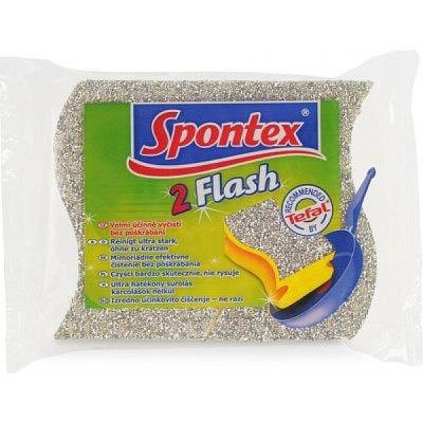 Tīrīšanas sūklis Spontex Flash. dzeltena. 2 gab.