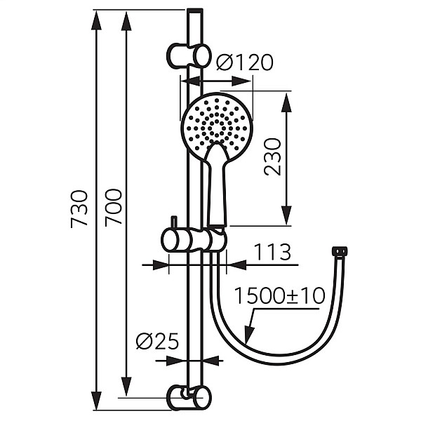 SHOWER SET PHILA N375BL-B BLACK