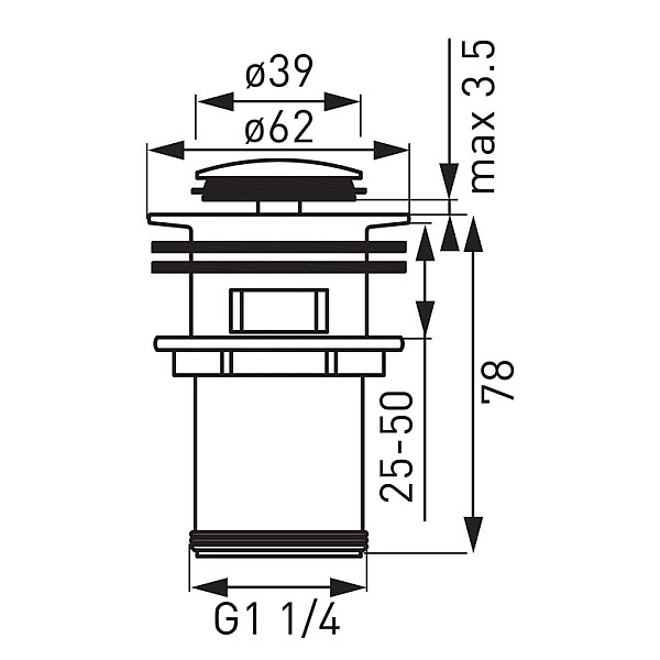 Vārsts Ferro S283G. 3.9 cm