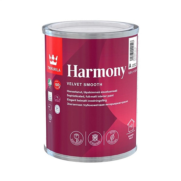 Akriliniai dažai Tikkurila Harmony A. balti. 0.9 l