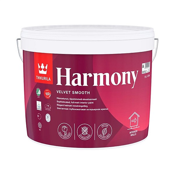 Akriliniai dažai Tikkurila Harmony A. balti. 9 l