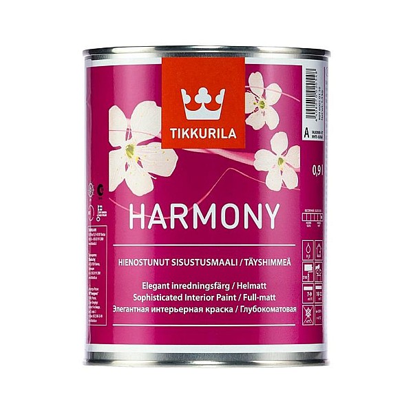 Akriliniai dažai Tikkurila Harmony A. balti. 0.9 l