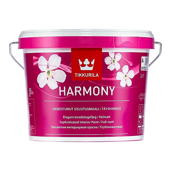 Akriliniai dažai Tikkurila Harmony A. balti. 2.7 l