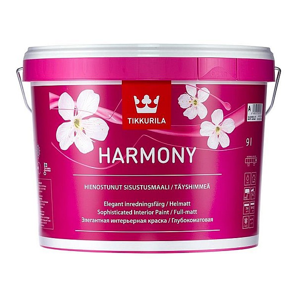 Akriliniai dažai Tikkurila Harmony A. balti. 9 l