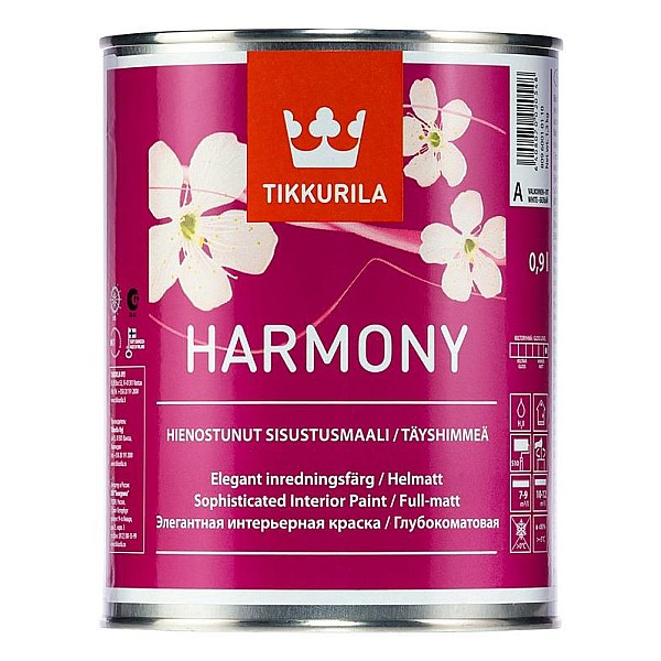 Akriliniai dažai Tikkurila Harmony. C bazė. matiniai. 0.9 l