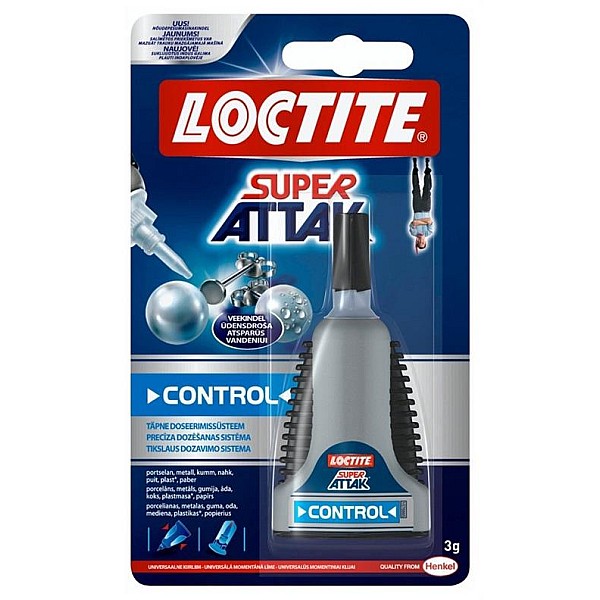 Klijai universalūs Loctite Super Bond Control. 3 g