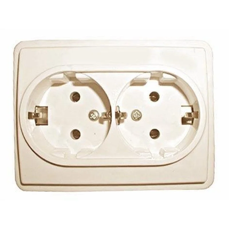 Dvivietis kištukinis lizdas VILMA ST150. su įžeminimu Dvivietis kištukinis lizdas VILMA ST150. su įžeminimu